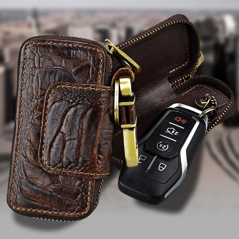 Vintage Leather Key Holder Men KeyChain Cover Leather Key Wallet Men Key Case Ba