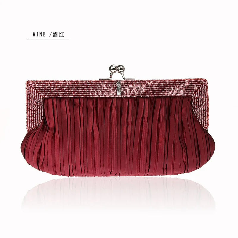 Retro Beaded Clutch Evening Bag Ladies Purses Handbag WY209
