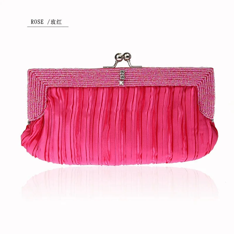 Retro Beaded Clutch Evening Bag Ladies Purses Handbag WY209