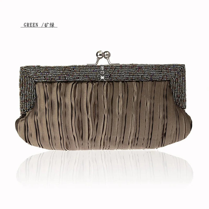 Retro Beaded Clutch Evening Bag Ladies Purses Handbag WY209