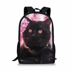 HaoYun Children's School Backpack Cats Pattern Students Book-bags Flower Animal