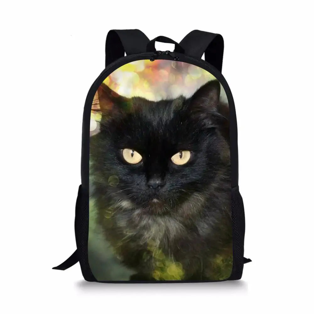HaoYun Children's School Backpack Cats Pattern Students Book-bags Flower Animal