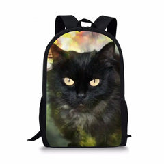 HaoYun Children's School Backpack Cats Pattern Students Book-bags Flower Animal