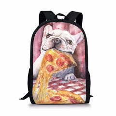 Bulldog Print Kids School Backpack for Boys