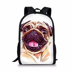 Bulldog Print Kids School Backpack for Boys