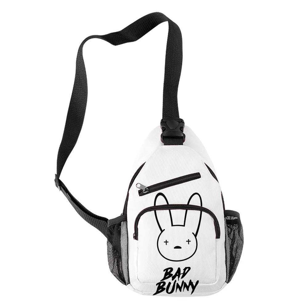 Harajuku Bad Bunny 3D Print Chest Bag Waterproof Crossbody Streetwear Shoulder