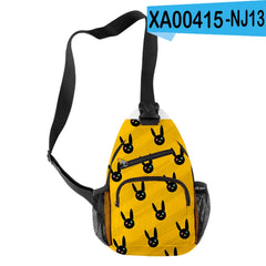 Harajuku Bad Bunny 3D Print Chest Bag Waterproof Crossbody Streetwear Shoulder