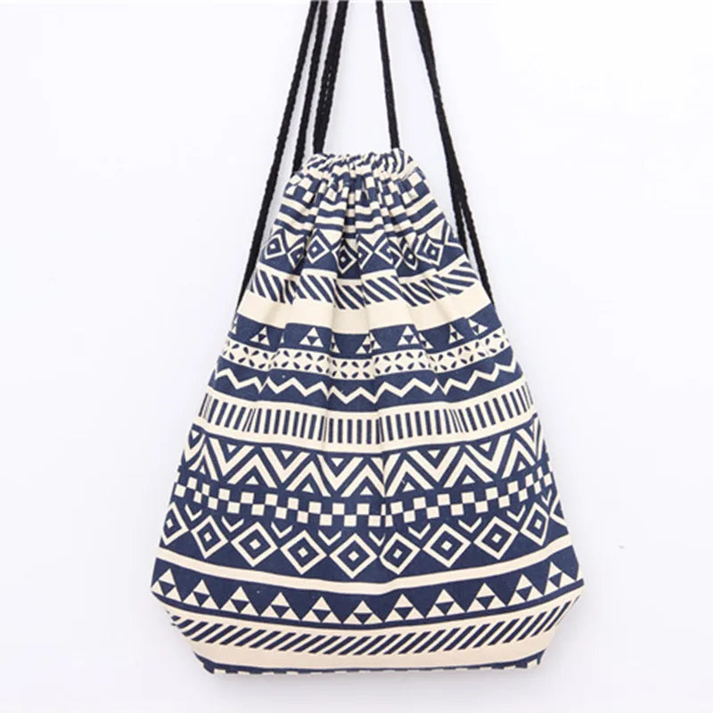 Harajuku Butterfly Backpack European American Cartoon Print Drawstring Bag