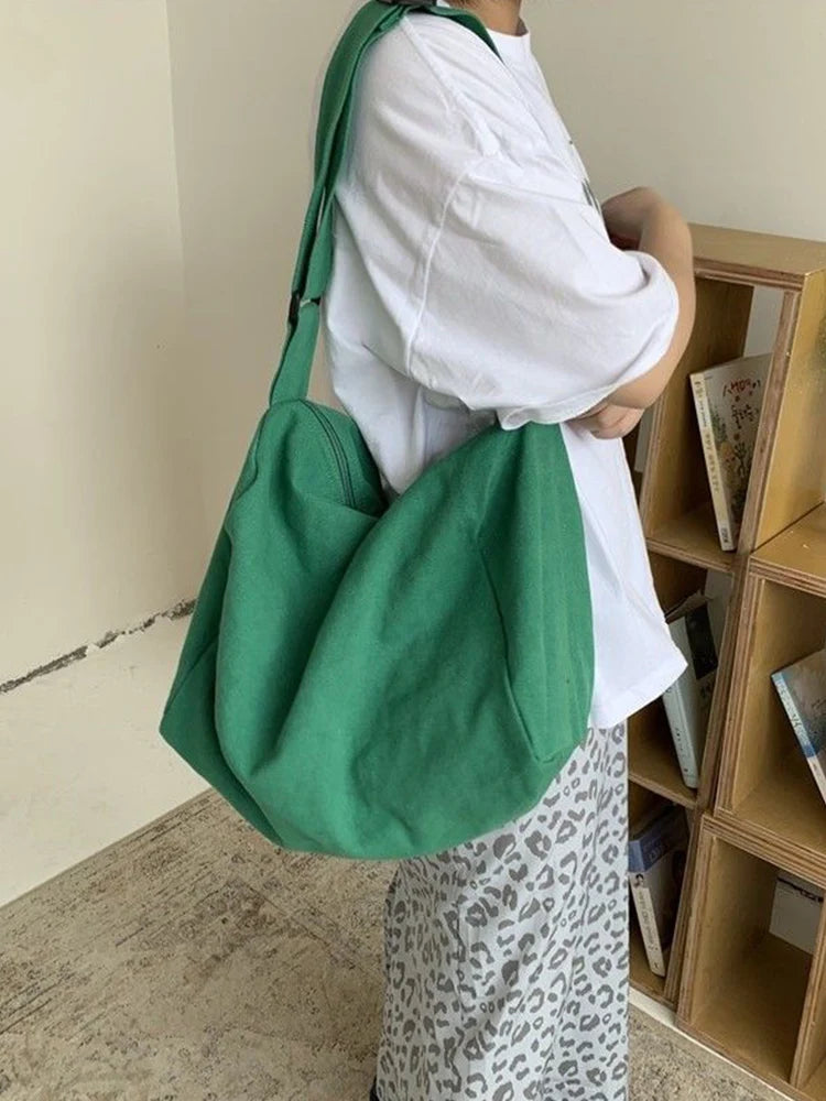 Harajuku Casual Tote Bag Female Candy Canvas Shoulder Bag