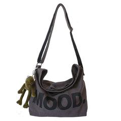 Harajuku Hip Hop Large Student Crossbody School Bag Canvas Women Messenger Bag