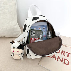 Harajuku Feng Schoolbag Female Ins Fire Cow Pattern Girl Bag
