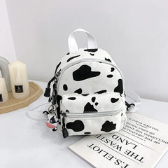 Harajuku Feng Schoolbag Female Ins Fire Cow Pattern Girl Bag