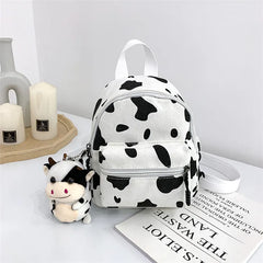 Harajuku Feng Schoolbag Female Ins Fire Cow Pattern Girl Bag