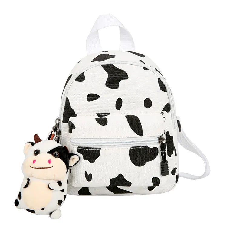 Harajuku Feng Schoolbag Female Ins Fire Cow Pattern Girl Bag