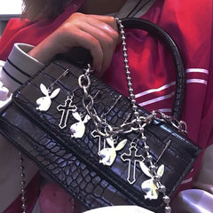 Harajuku Goth Women's Shoulder Bag Metalpunk Y2k Girls Small Square