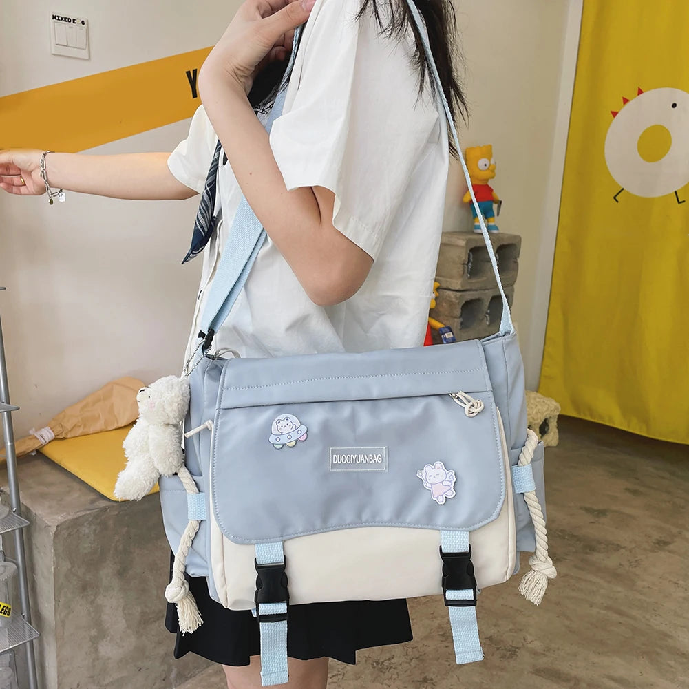 Harajuku Handbag for Women Large Capacity Messenger Pouch Shoulder Bag