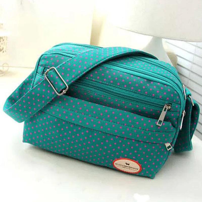 Harajuku Canvas Shoulder Bag Polka Dot Small Mobile Phone Girls
