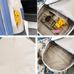 Harajuku Shark Shiba Inu Printing School Bags Mochila Students Backpack