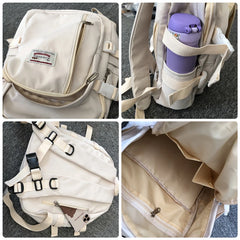 Harajuku Style Teen School Bags for Girls Backpack Solid Women Bookbags