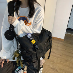 Harajuku Techwear Canvas Crossbody Bag Gothic Women Handbag Purses Shoulder Bag