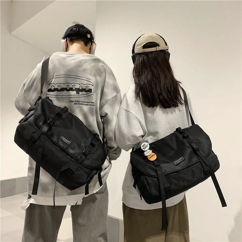 Harajuku Techwear Canvas Crossbody Bag Gothic Women Handbag Purses Shoulder Bag