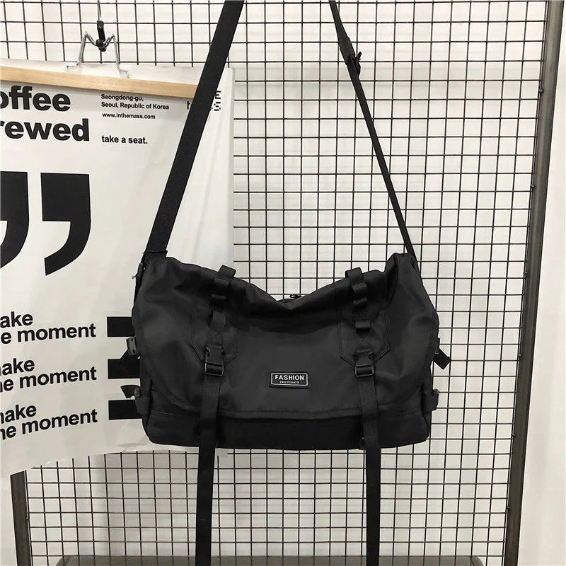 Harajuku Techwear Canvas Crossbody Bag Gothic Women Handbag Purses Shoulder Bag