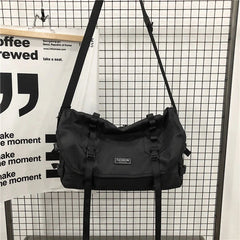 Harajuku Techwear Canvas Crossbody Bag Gothic Women Handbag Purses Shoulder Bag