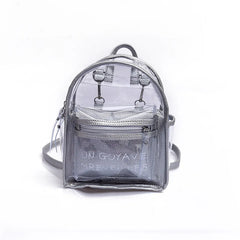 Harajuku Transparent PVC Backpack Women Bookbag Clear Daypack Bag