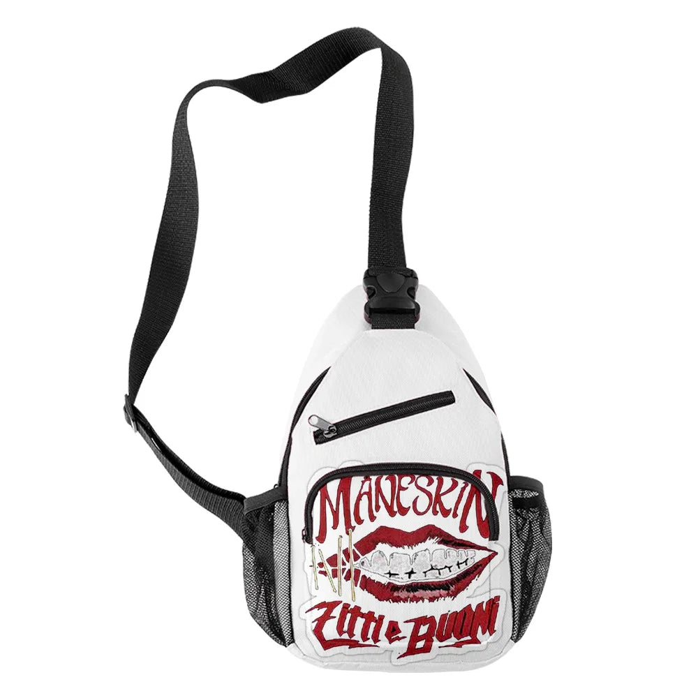 Harajuku Maneskin 3D Print Chest Bag Waterproof Crossbody Streetwear