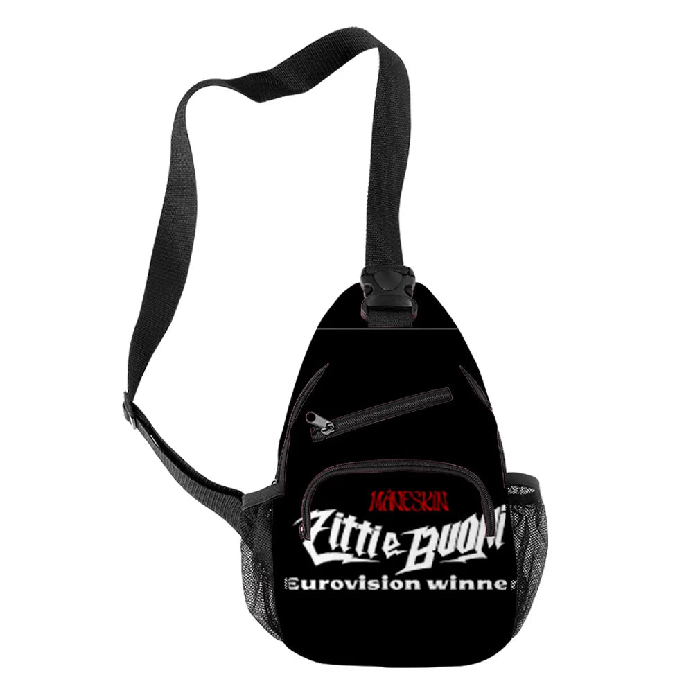 Harajuku Maneskin 3D Print Chest Bags Waterproof Shoulder Bags