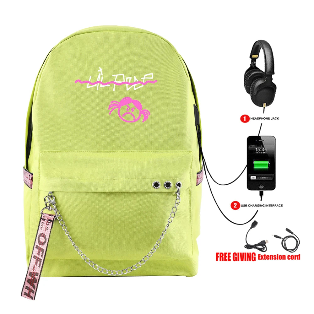 Harajuku Rap Lil Peep USB Rechargeable Backpack