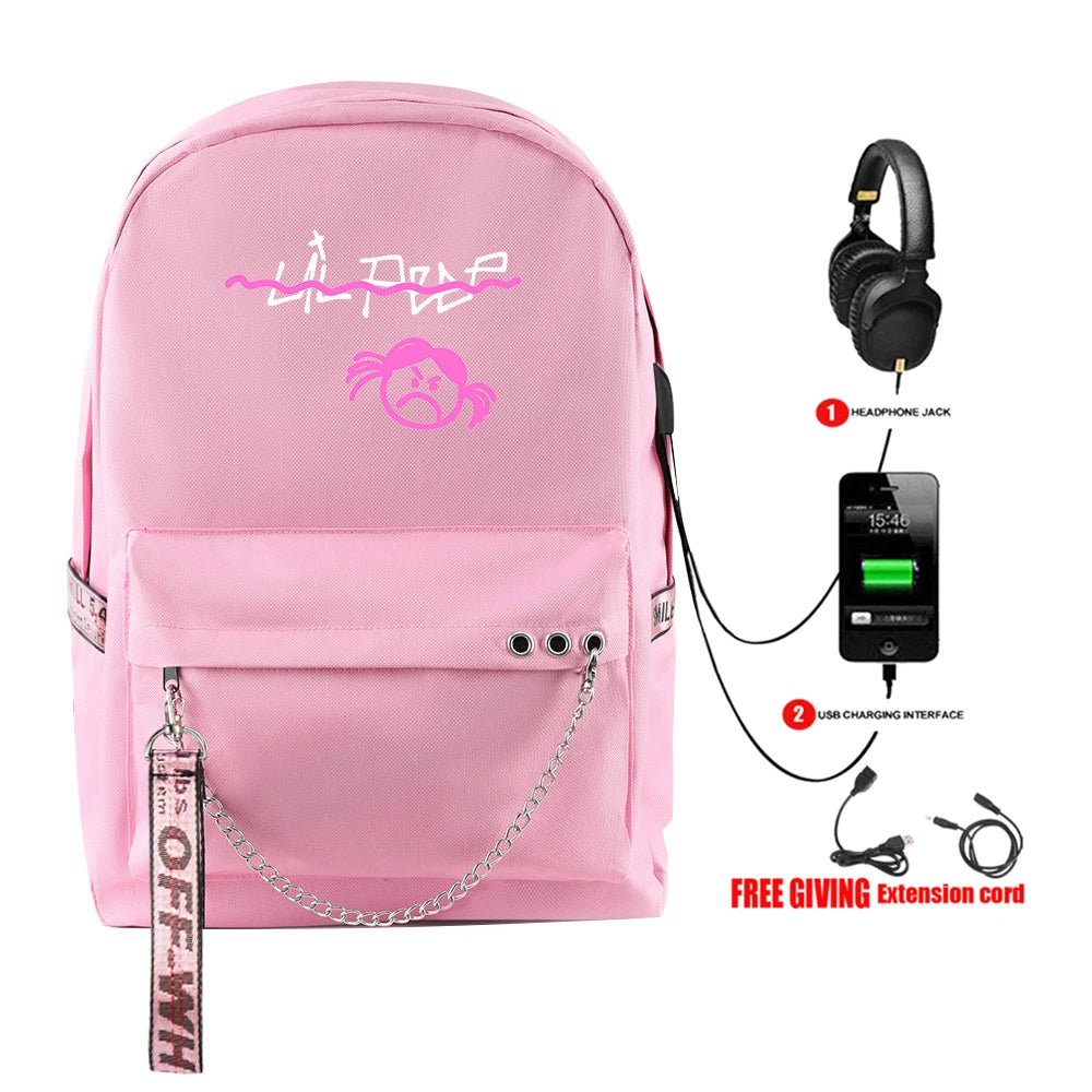 Harajuku Rap Lil Peep USB Rechargeable Backpack