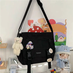 Harajuku Canvas Crossbody Shoulder Bag for Women