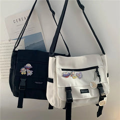 Harajuku Canvas Crossbody Shoulder Bag for Women