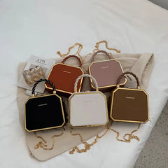 PU Leather Crossbody Bag with Short Rope Handle for Women