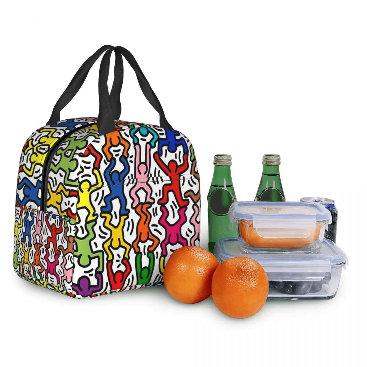 Haring Rainbow Dance Lunch Tote Bag for Women