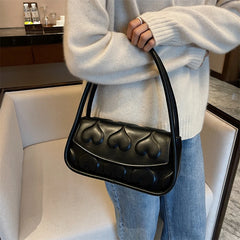 Heart Shape Women's Underarm Bag Tote Bag PU Leather Handbag