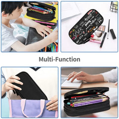 Heavy Metal Pen Box Student School Anime Zipper Pen Bag Child Stationery Bag