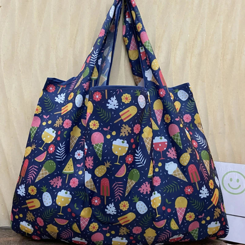 Heavy Prints Foldable Shopping Shoulder Bag