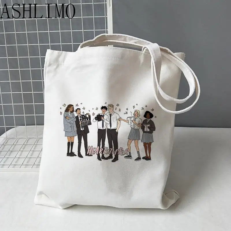 Heartstopper Leaves Women Shopper Bags Shopping Bag Travel Tote Bag
