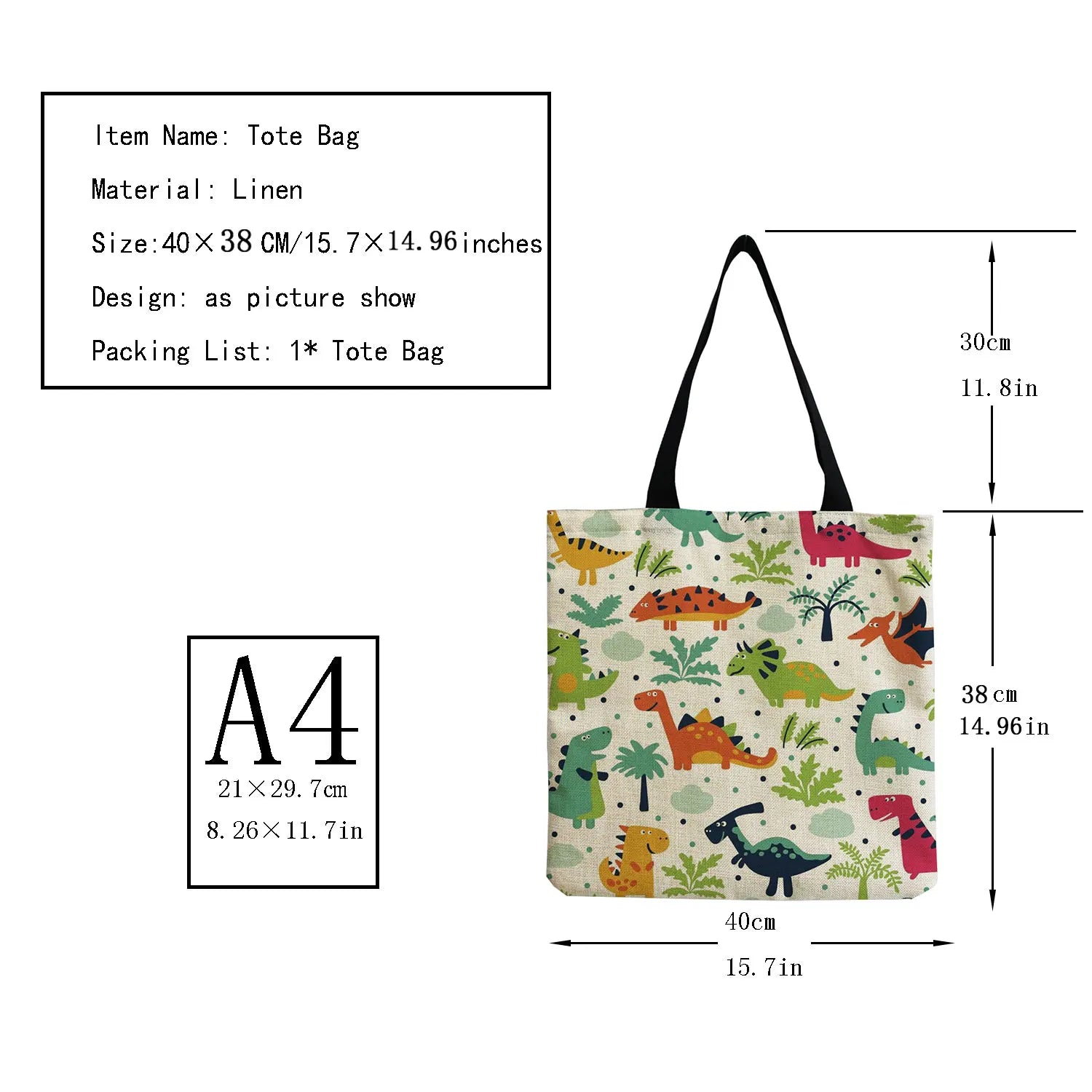 Women's Dinosaur Print Totebag Shoulder Bag
