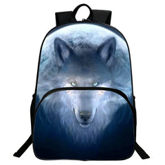 High Capacity 3D Print Wolf Animal Backpack for Boys Girls