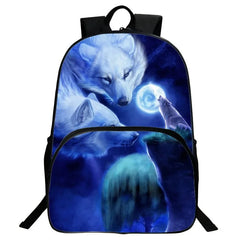 3D Print Wolf Animal School Backpack for Boys and Girls