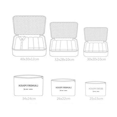 6Pcs Travel Bag Storage Organizer Mesh Packing Cubes Luggage Bag