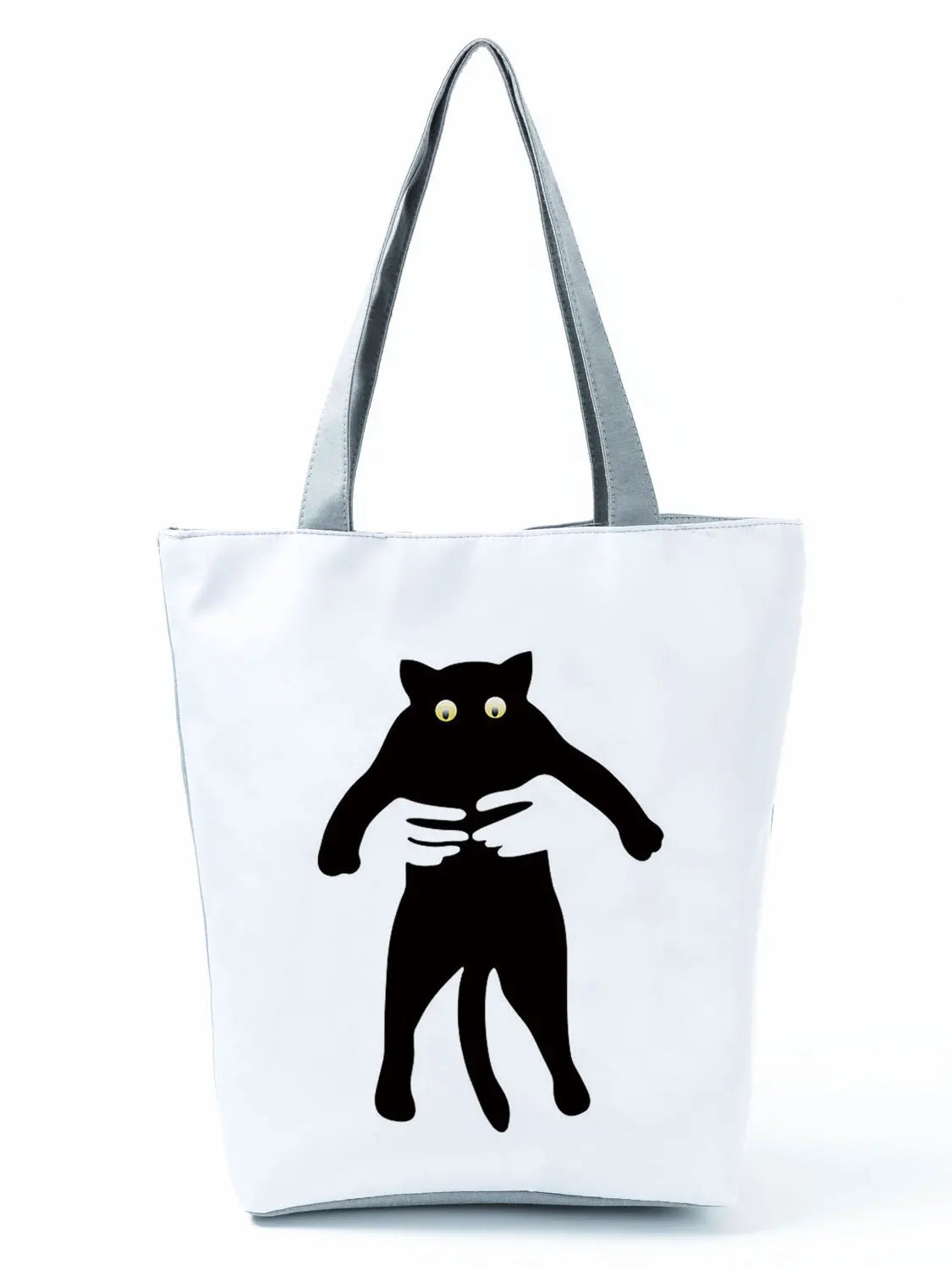 Cat Print Shopper Bag Women Handbag Reusable Shoulder Bag