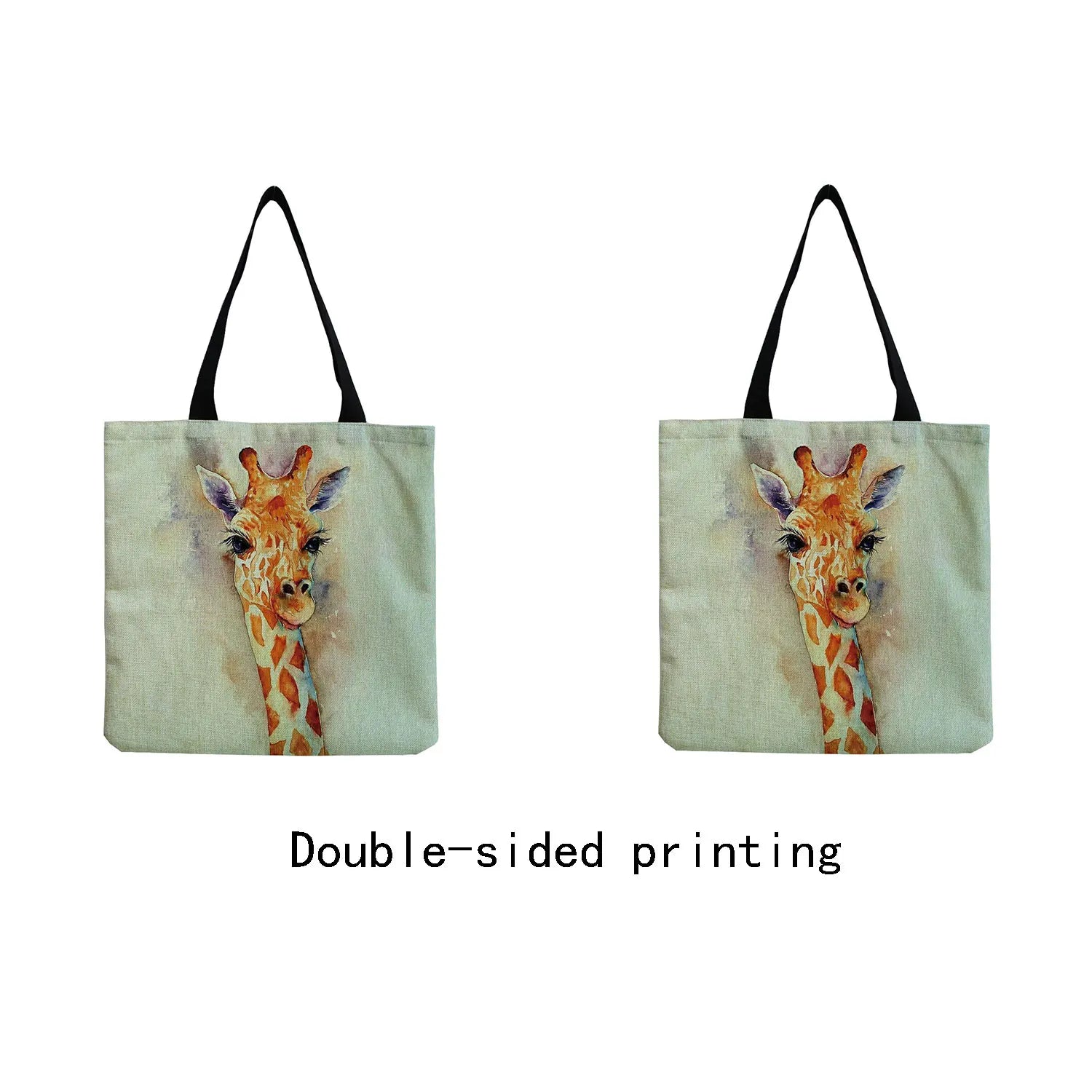 Giraffe Print Beach Bag Shoulder Shopper Eco-Friendly Travel Customizable