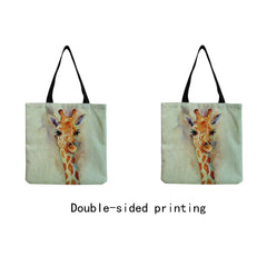 Giraffe Print Beach Bag Shoulder Shopper Eco-Friendly Travel Customizable