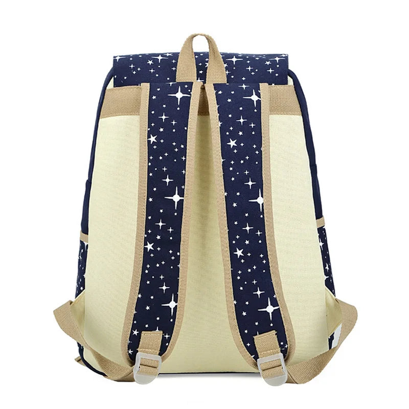 Kids School Backpack High Capacity Bear Print Girls Teenagers Bag