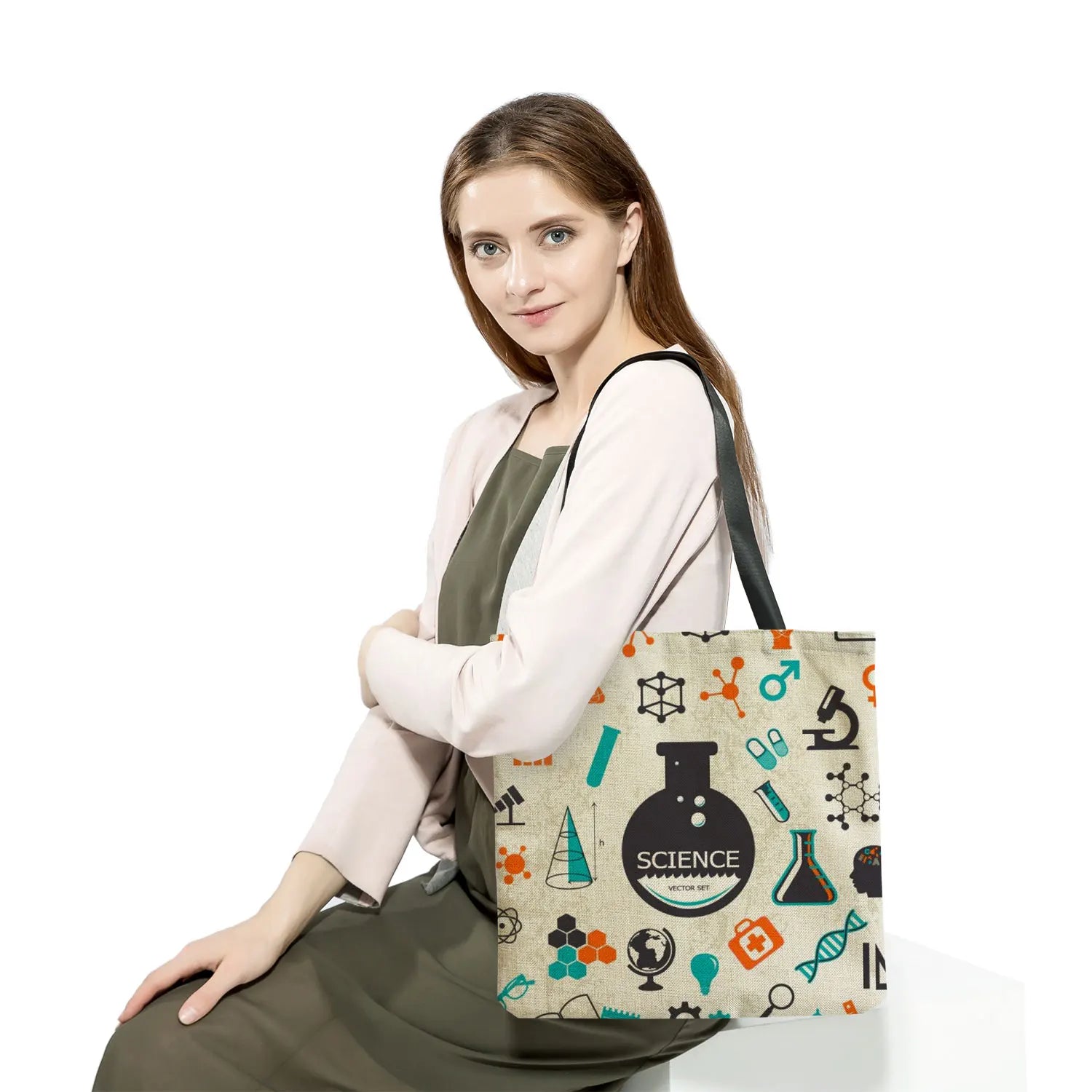 Outdoor Travel Ladies Shoulder Bag Natural Science Printed Tote Bag