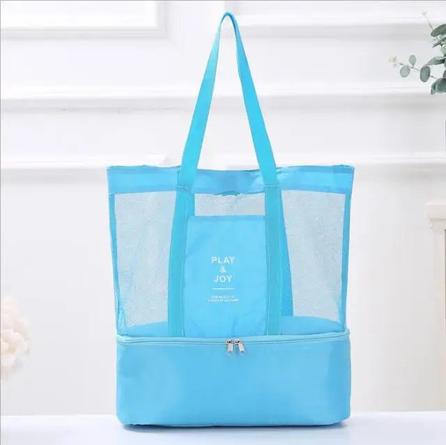 Large Capacity Mesh Transparent Bag Double-layer Heat Preservation